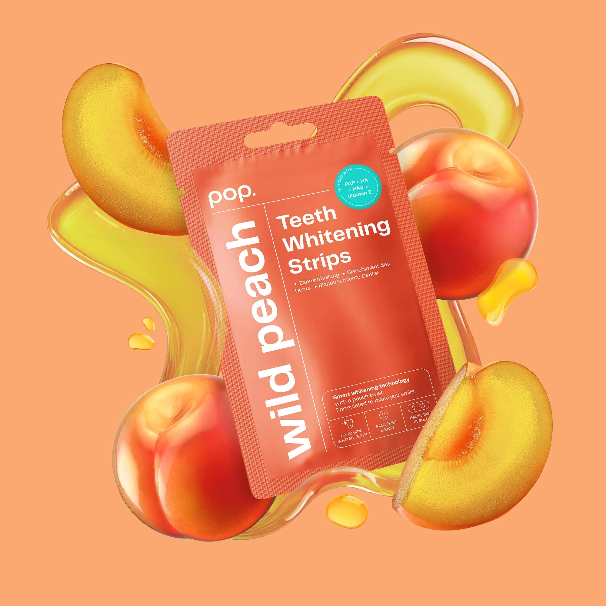 Pop Whitening Strips Wild Peach - Görsel 4